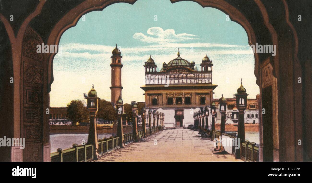 'Tempio Dorato, Amritsur'. Creatore: sconosciuto. Foto Stock