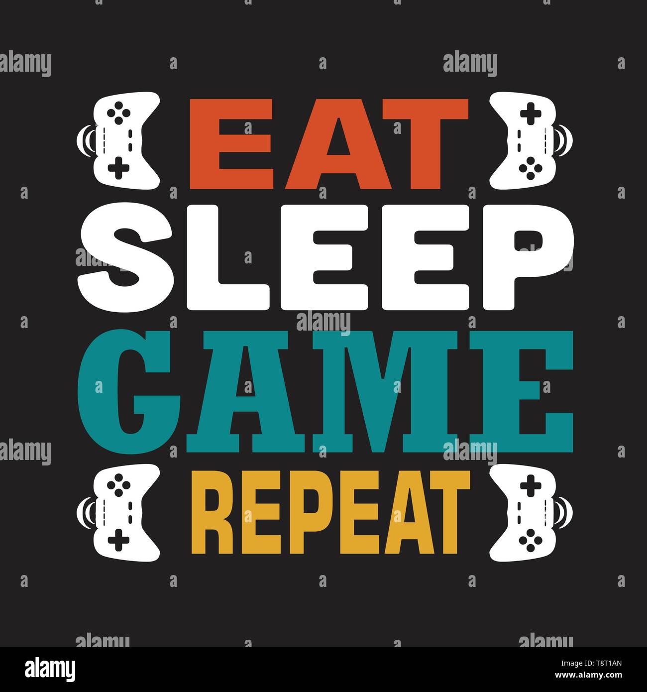 Gioco del preventivo e dicendo. Mangiare dormire gioco ripetere. Illustrazione Vettoriale