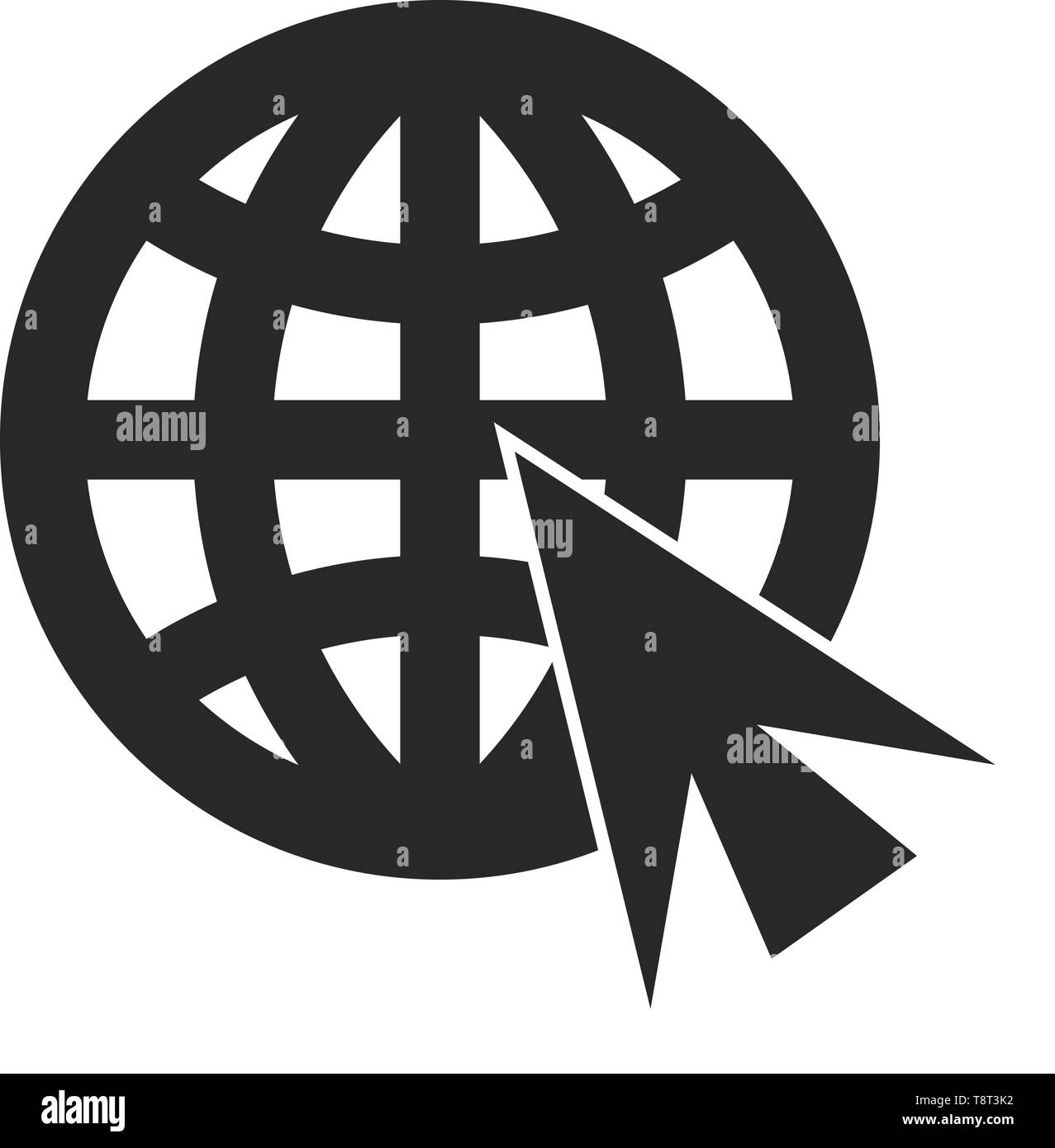 Andare All Icona Web In Elegante Stile Piatto Isolato Su Sfondo Grigio Sito Web Pittogramma Simbolo Di Internet Per Il Vostro Web Site Design Logo App Ui Il Vettore Immagine E Vettoriale