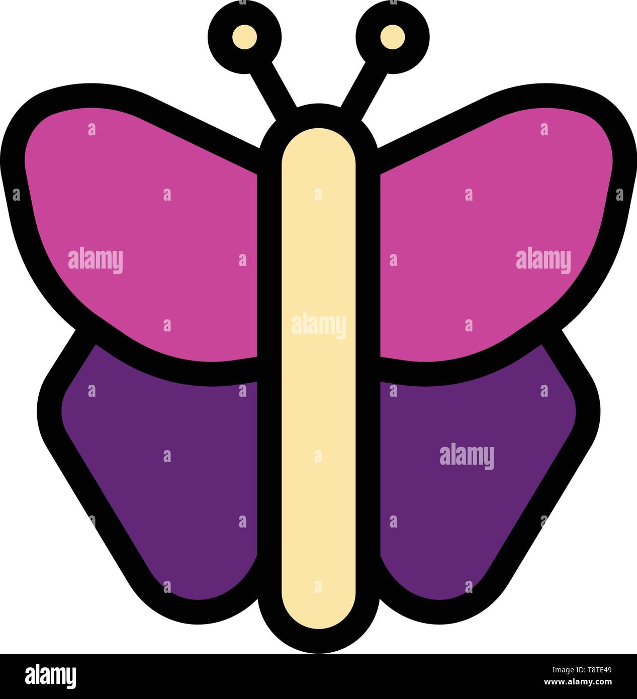 Butterfly wildlife estate vettore icona logo o illustrazione. Corsa modificabile e colore. Uso perfetto per il disegno e la progettazione grafica. Illustrazione Vettoriale