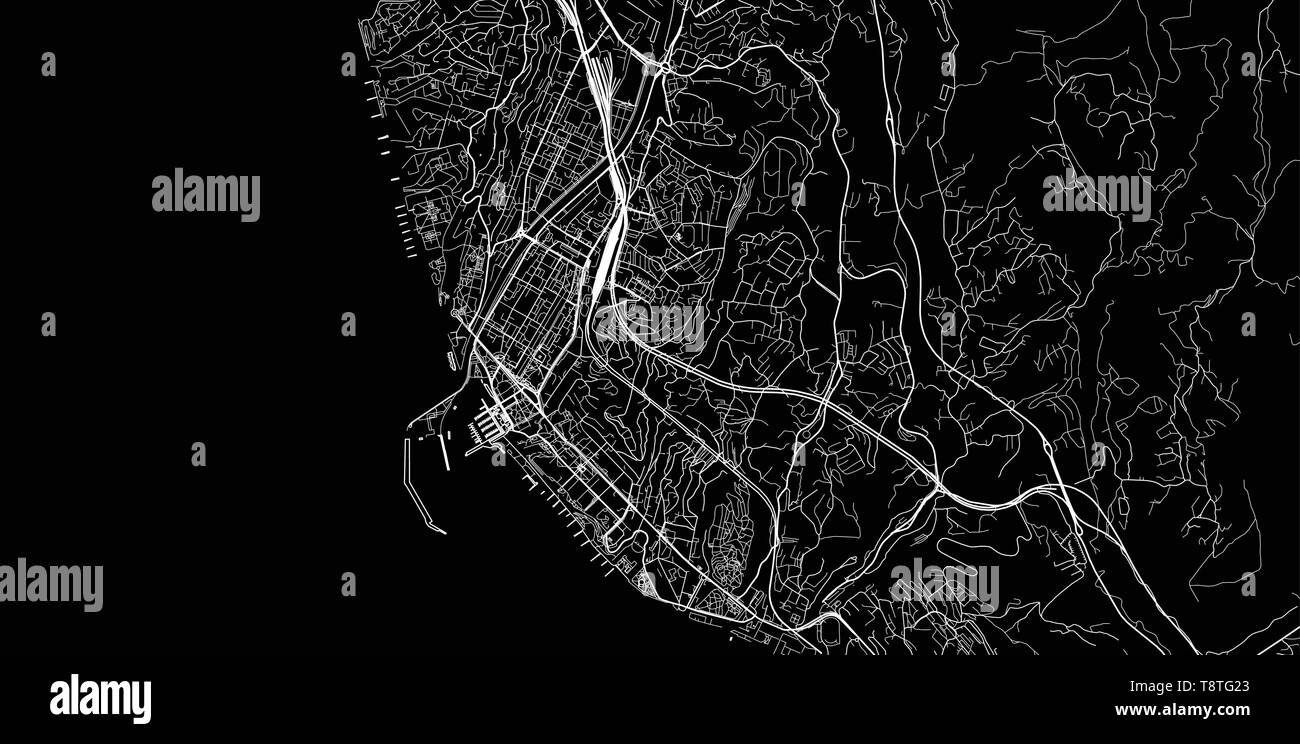 Vettore urbano mappa della città di Sochi, Russia Illustrazione Vettoriale