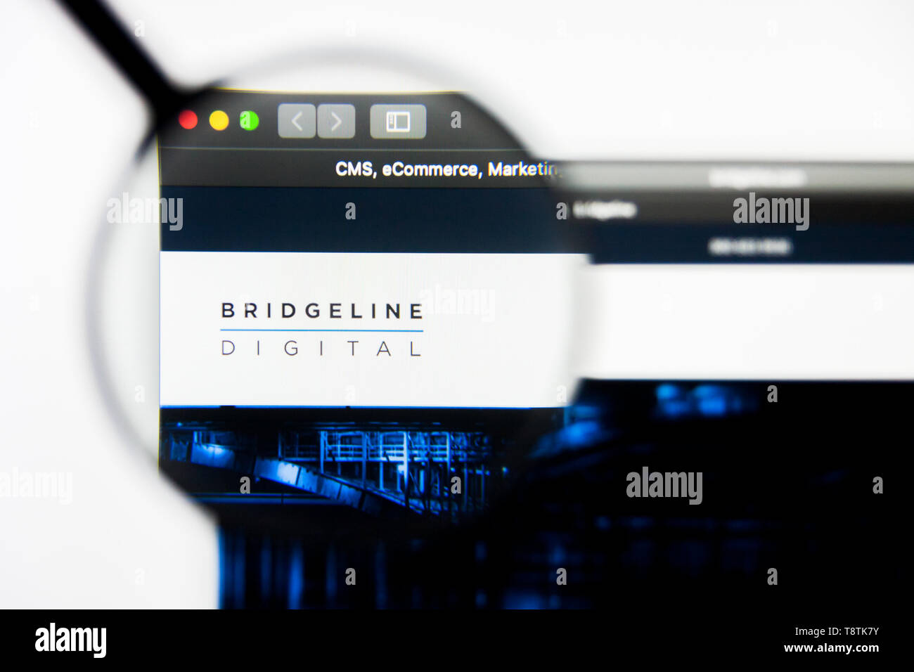 Richmond, Virginia, Stati Uniti d'America - 9 Maggio 2019: Editoriale illustrativa di Bridgeline Digital Inc website homepage. Bridgeline Digital logo Inc visibile sullo schermo Foto Stock