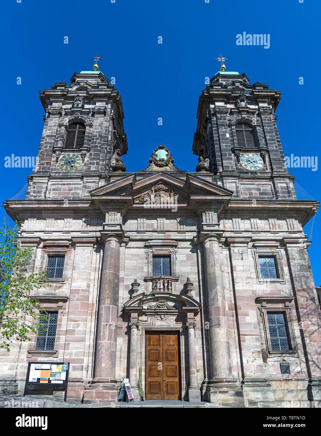 La facciata barocca di San Egidien Chiesa, Norimberga, Media Franconia, Baviera, Germania Foto Stock