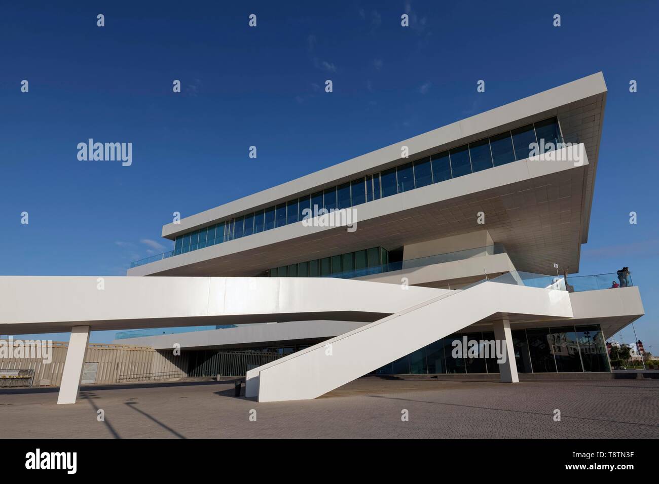 Edificio moderno, event center Veles e Vents, architetto David Chipperfield, Marina Real Juan Carlos I., Valencia, Spagna Foto Stock