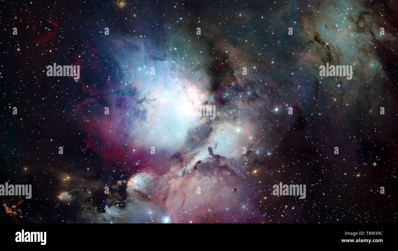 Lo spazio esterno art. Nebulose, galassie e stelle luminose in bella composizione. Gli elementi di questa immagine fornita dalla NASA Foto Stock