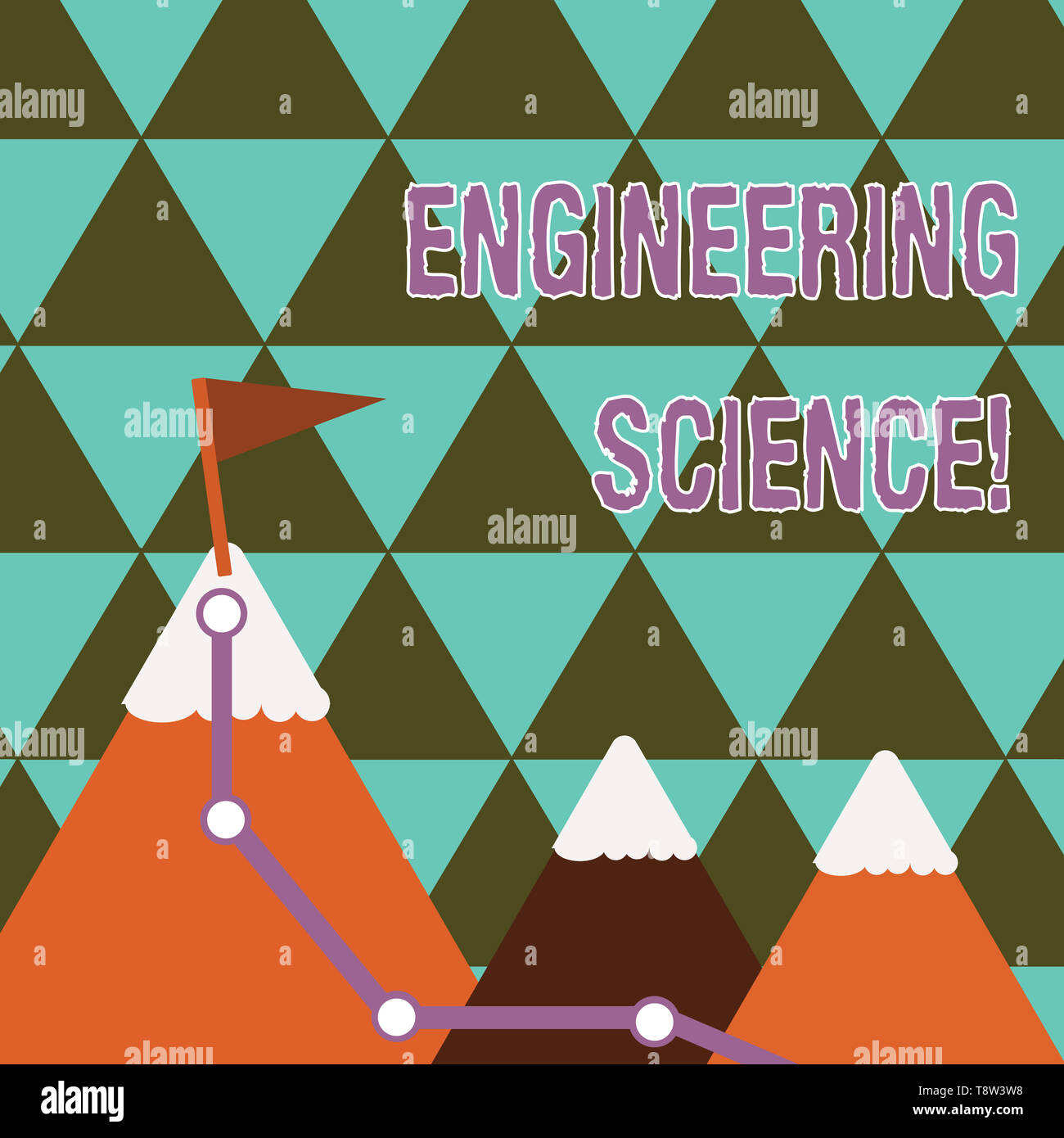 La scrittura della nota mostra Engineering Science. Il concetto di business per trattare con fisici e matematici di base di ingegneria tre monti con Escursionismo Tr Foto Stock