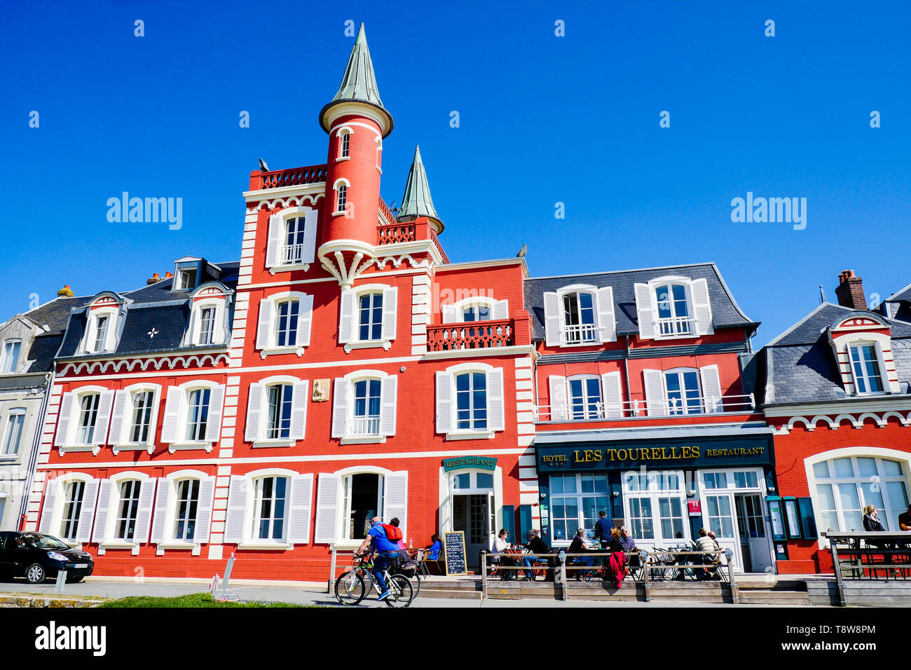 Les Tourelles, rinomato albergo-ristorante Le Crotois, Baia di Somme, Hauts-de-France, Francia Foto Stock