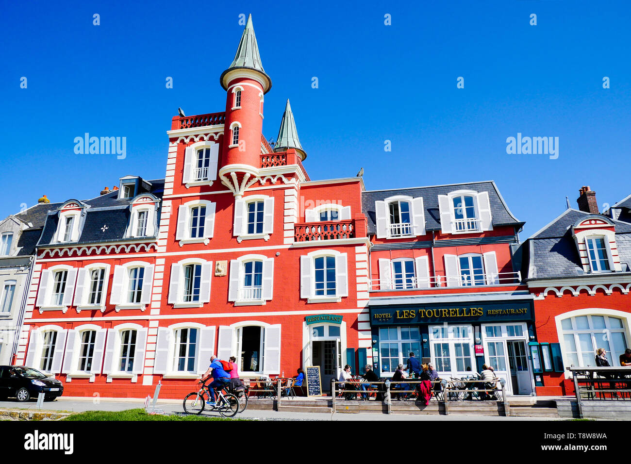 Les Tourelles, rinomato albergo-ristorante Le Crotois, Baia di Somme, Hauts-de-France, Francia Foto Stock