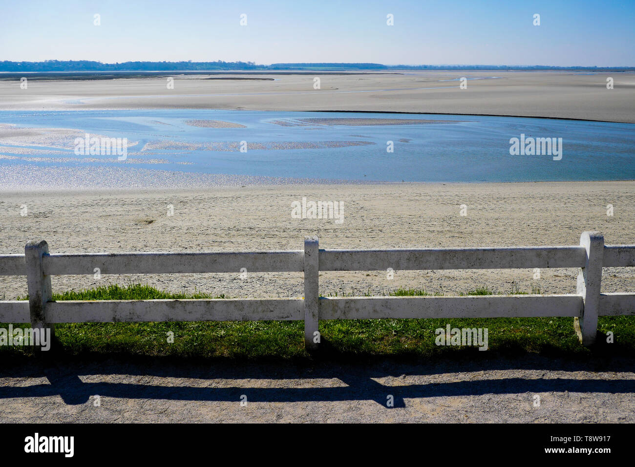 La baia di Somme visto a bassa marea, Le Crotois, Baia di Somme, Hauts-de-France, Francia Foto Stock