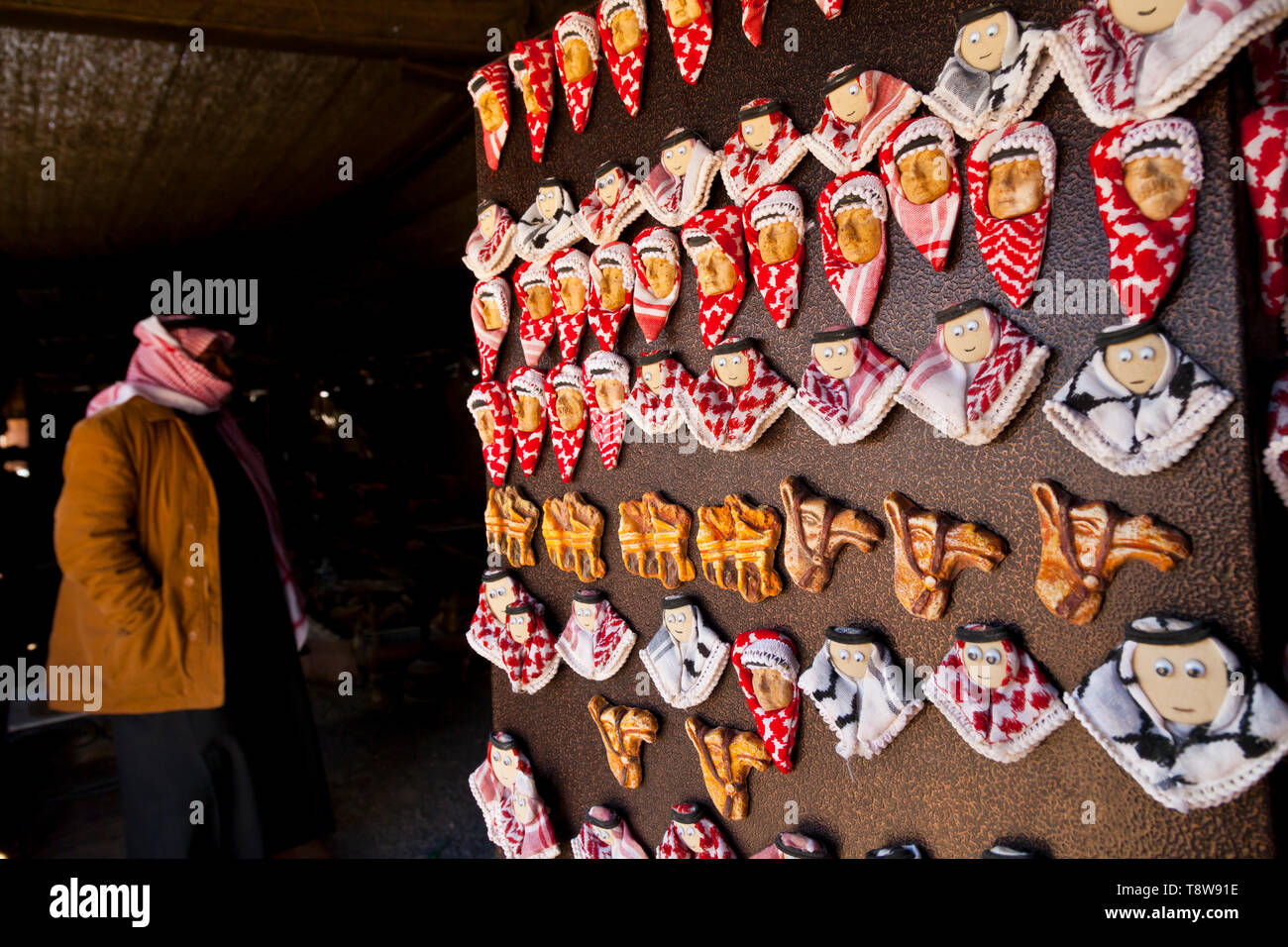 Artesanía tradicional pañuelo. Jordania, Oriente Medio Foto Stock