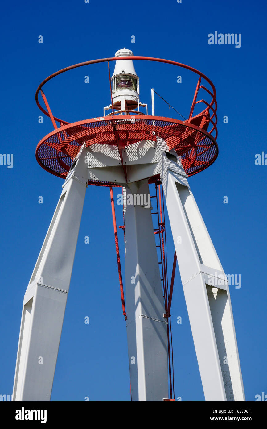Semaforo, Le Crotois, Baia di Somme, Hauts-de-France, Francia Foto Stock