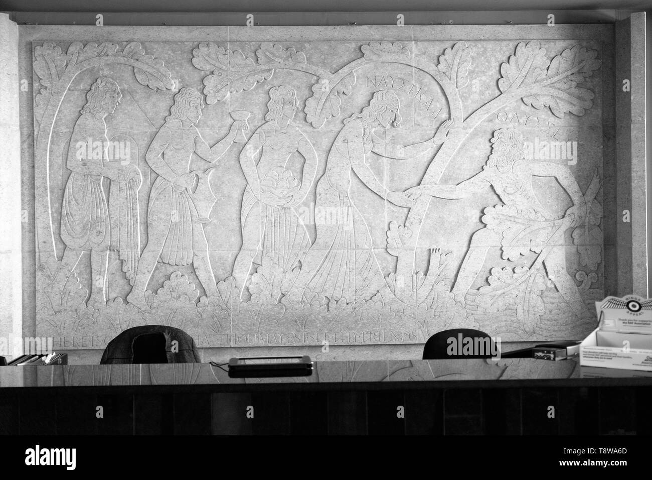 Art Deco, capolavoro, Morecambe, Morecambe Bay, Lancashire, ritiro costiero, Design, Storia, architettura, Eric Gill, Oliver Hill, Opera d'Arte Foto Stock
