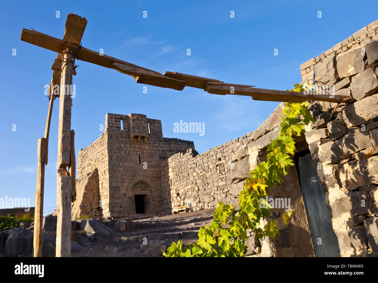 Castillo del desierto Al-Azraq. Jordania, Oriente Medio Foto Stock