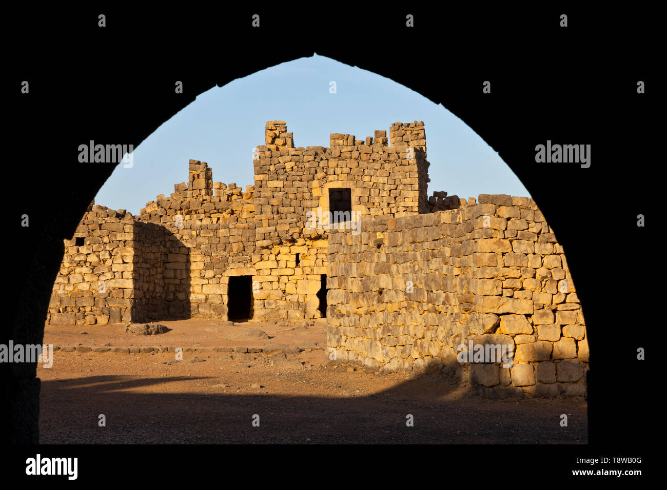 Castillo del desierto Al-Azraq. Jordania, Oriente Medio Foto Stock