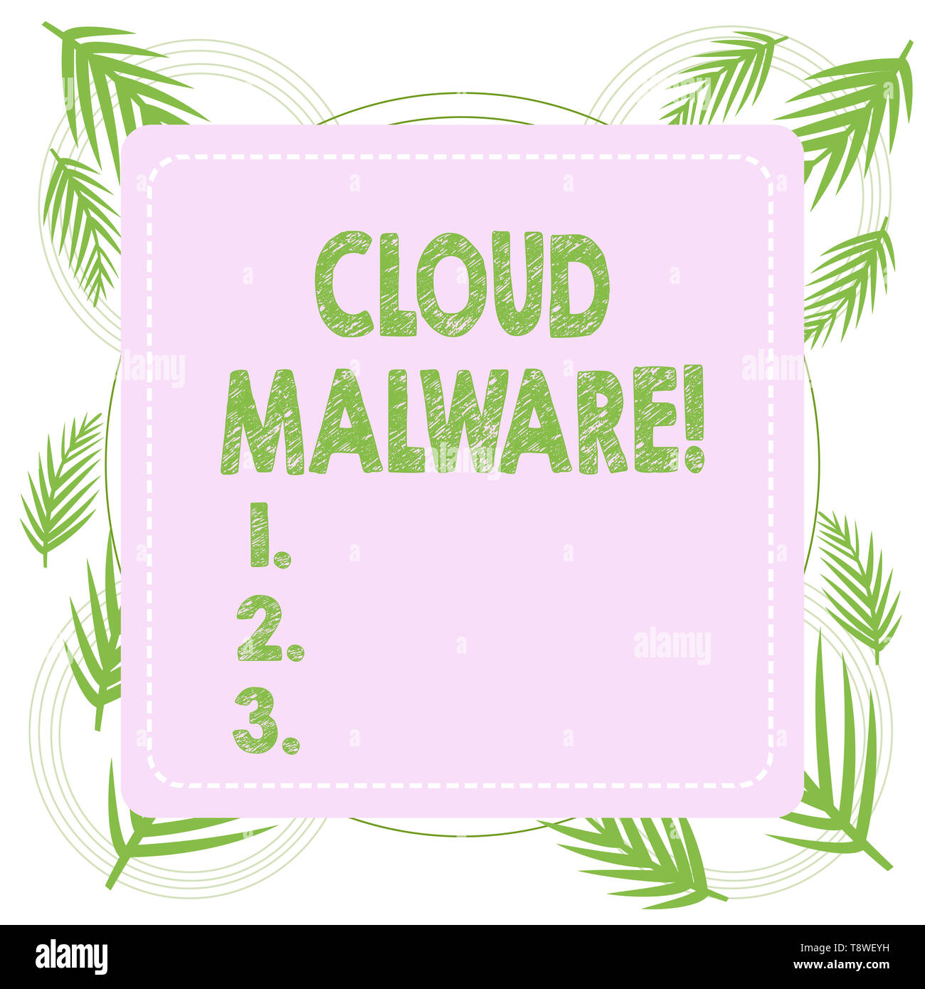 Segno di testo che mostra il cloud di malware. Business photo testo software dannosi file o programma dannoso a un computer Foto Stock