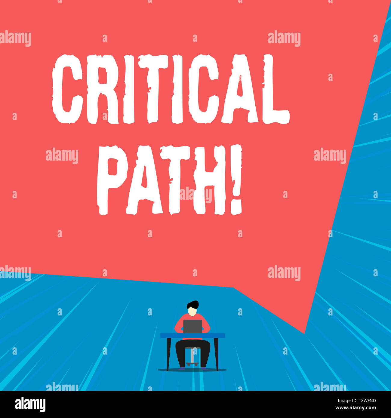 Segno di testo che mostra il percorso critico. Business photo presentazione di sequenza di fasi di un progetto che richiede il tempo più lungo Foto Stock