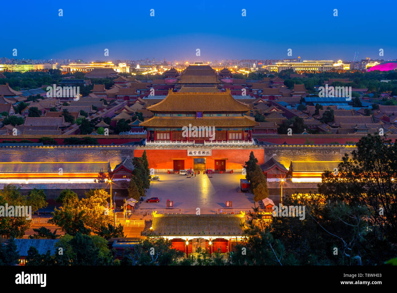 La Città Proibita vista dalla collina Jingshan Foto Stock