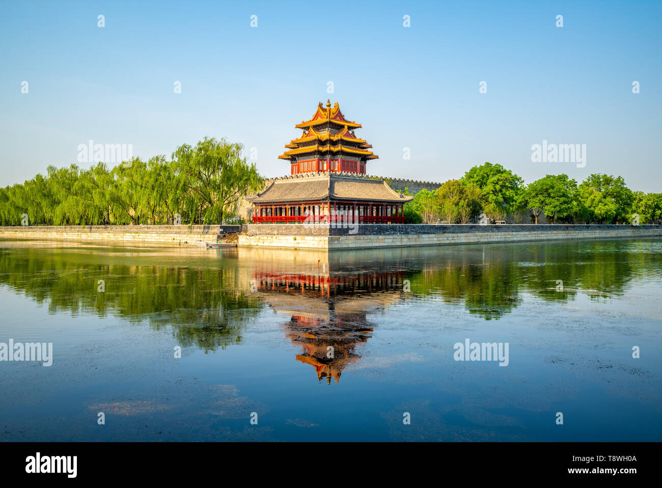 Torre angolare alla Città Proibita di Pechino, Cina Foto Stock