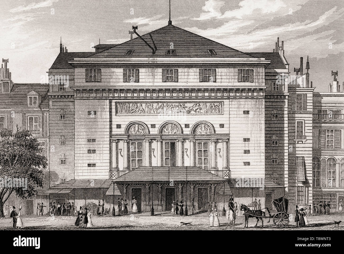 Théâtre de la Porte Saint-Martin, Parigi, antichi di acciaio inciso stampa, 1831 Foto Stock