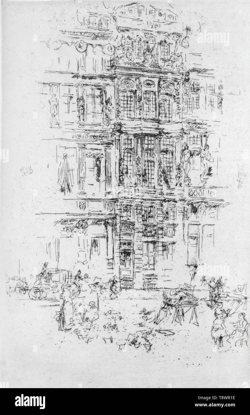 James Abbott Mcneill Whistler - Palazzi Bruxelles 1887 Foto Stock