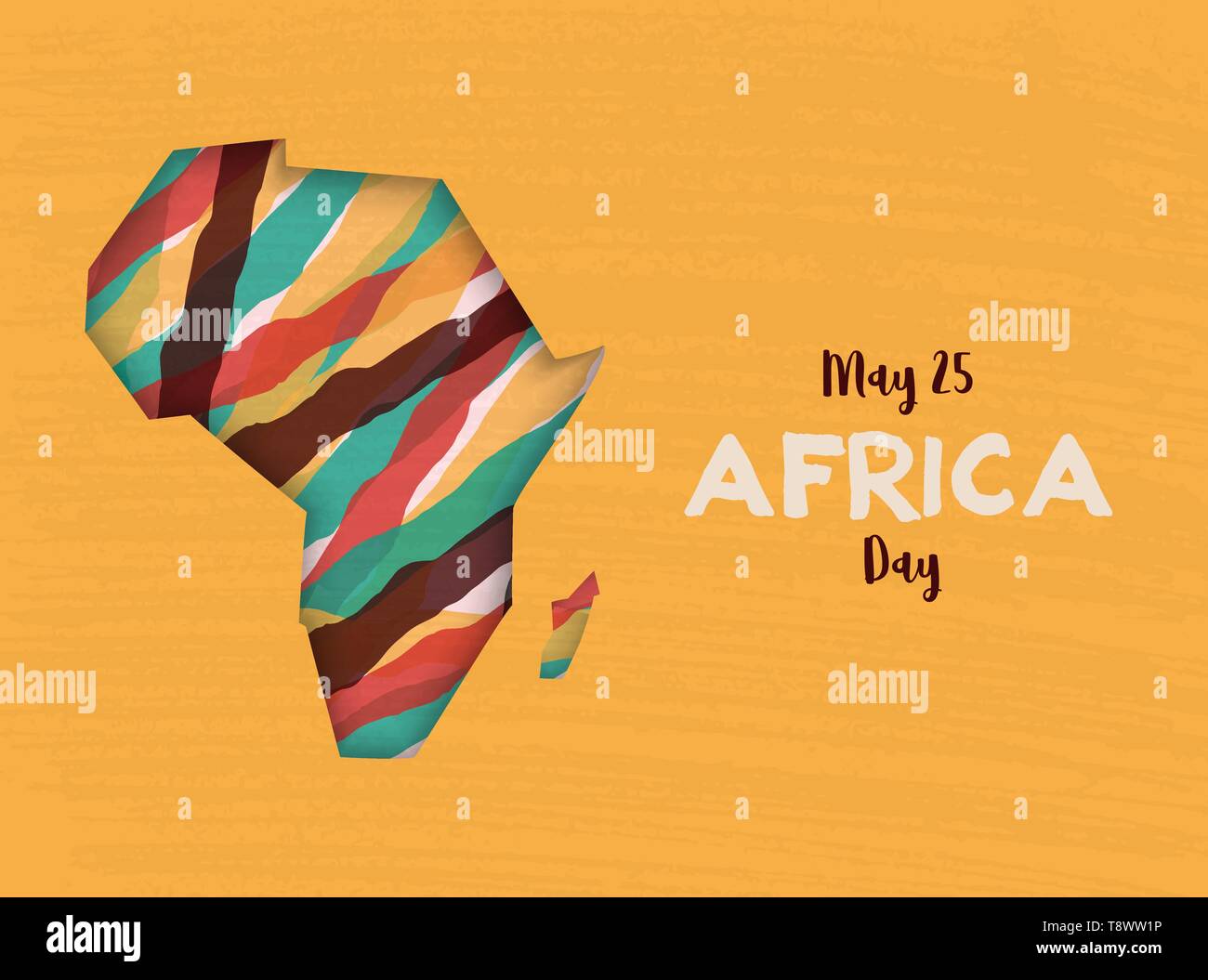 Giornata dell'Africa greeting card illustrazione per 25 maggio celebrazione. Il continente africano papercut mappa con colorati arte astratta. Illustrazione Vettoriale Giornata dell'Africa greeting card illustrazione per 25 maggio celebrazione. Il continente africano papercut mappa con colorati arte astratta. Illustrazione Vettoriale