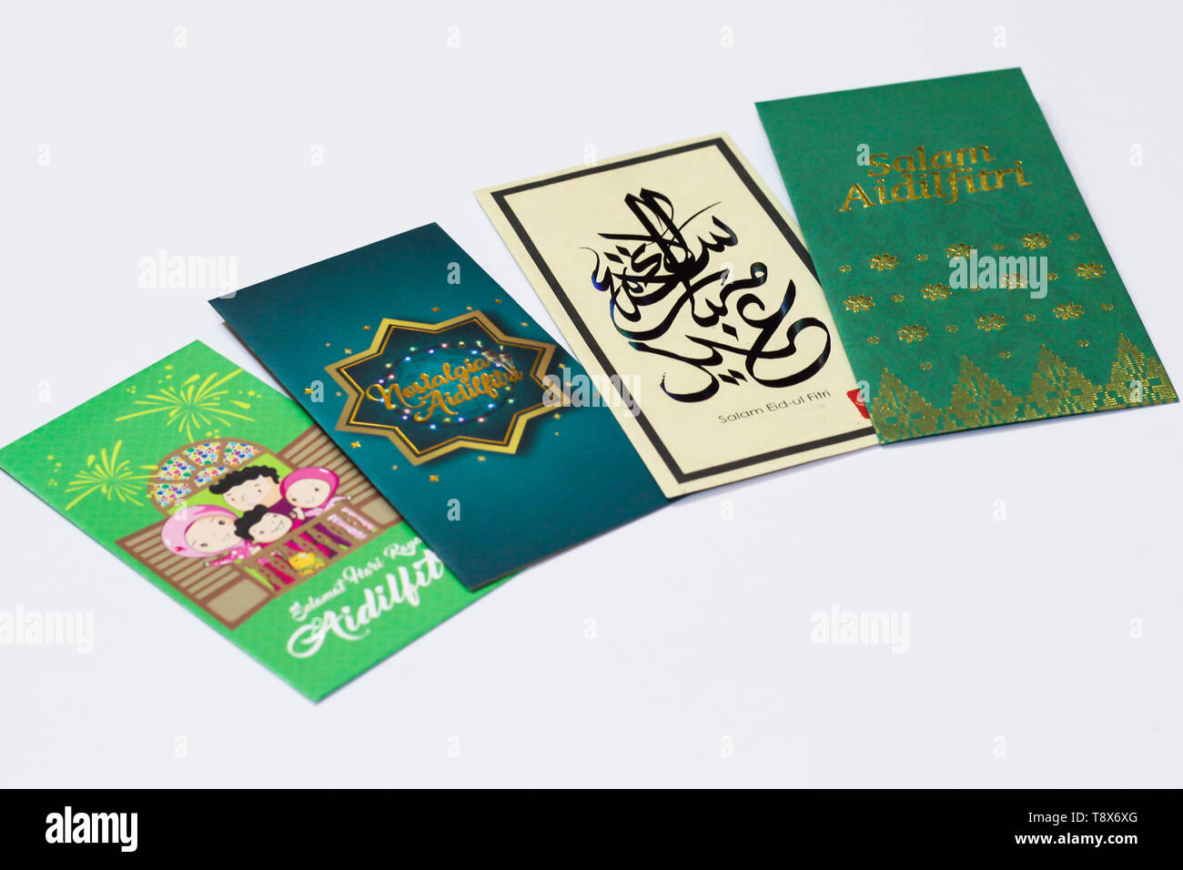 'Duit Raya' è denaro dato per adulti e bambini durante l'Eid al-Fitr celebrazione in Malaysia. Questa è una tradizione malese. Foto Stock