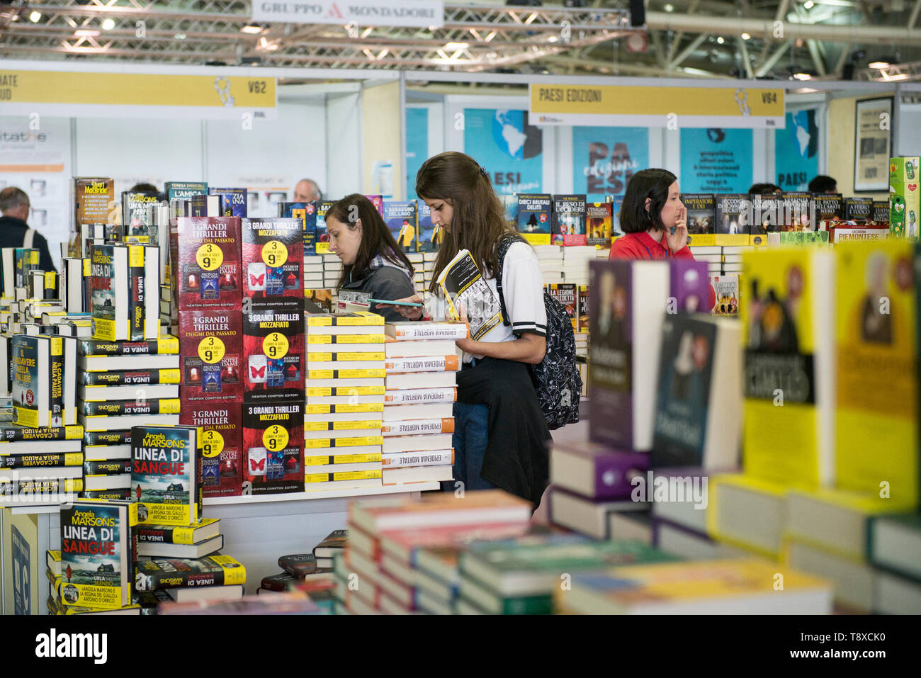 9 maggio 2019 - Torino, Piemonte - Torino, Italy-May 9, 2019: Inaugurazione della Fiera Internazionale del Libro di Torino. (Credito Immagine: © Stefano Guidi/ZUMA filo) Foto Stock