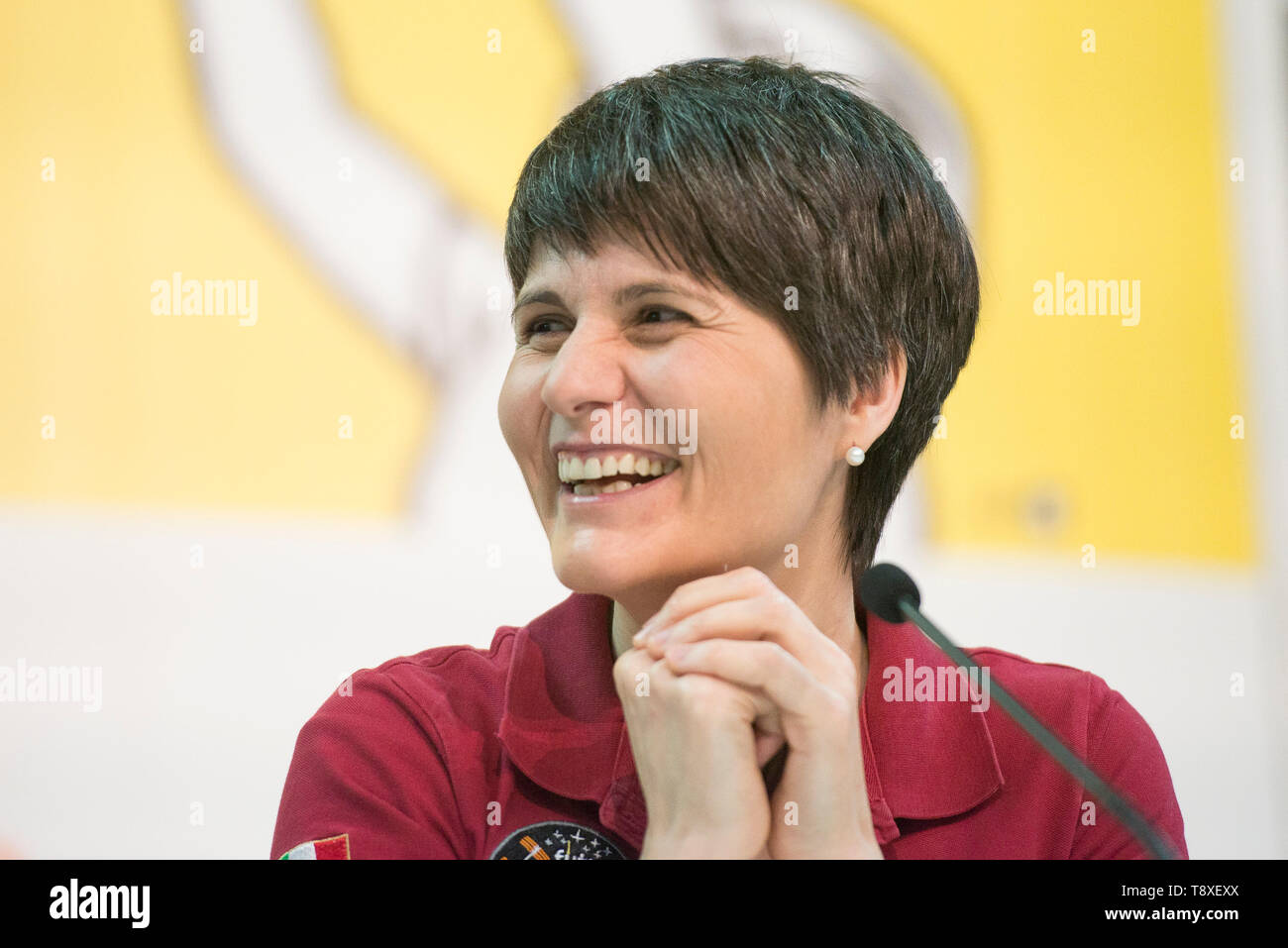 Torino Piemonte, Italia. Il 9 maggio, 2019. Torino, Italy-May 9, 2019: Samantha Cristoforetti durante la cerimonia di inaugurazione della Fiera Internazionale del Libro di Torino Credito: Stefano Guidi/ZUMA filo/Alamy Live News Foto Stock