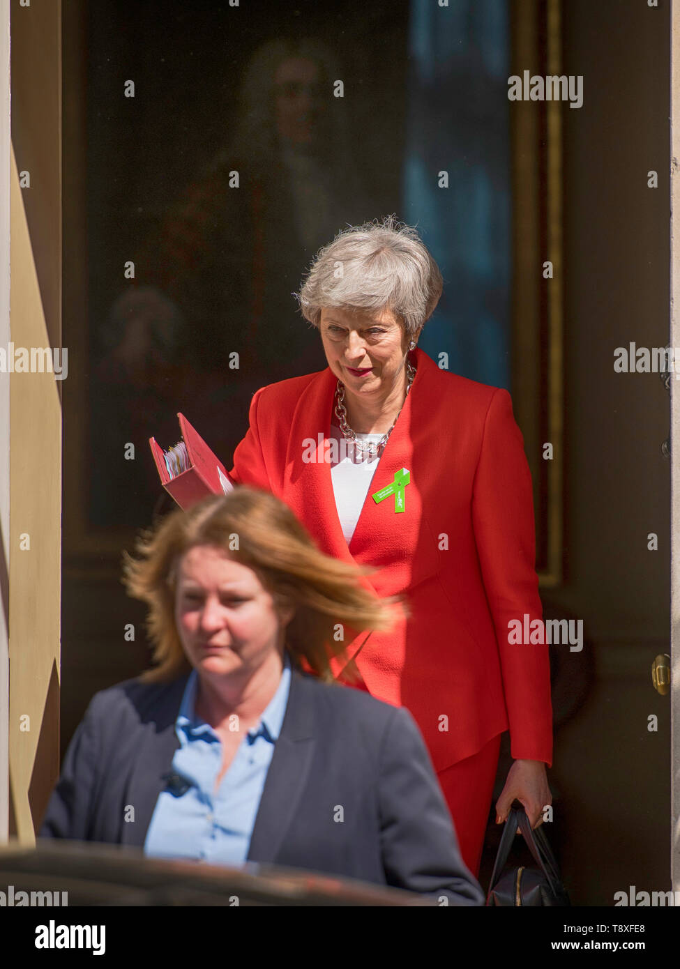 A Downing Street, Londra, Regno Unito. Il 15 maggio 2019. Il Primo Ministro inglese Theresa Maggio non lascia 10 per settimanale Primi Ministri domande in Parlamento. Credito: Malcolm Park/Alamy Live News. Foto Stock