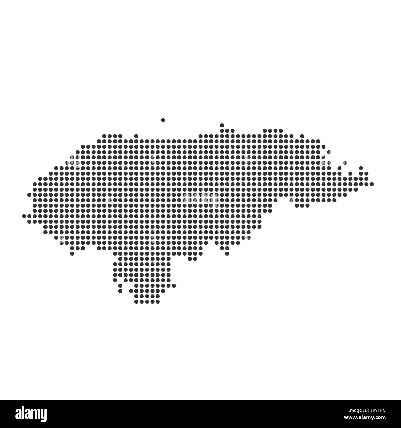 Mappa con dot - Honduras . Modello per la progettazione Illustrazione Vettoriale
