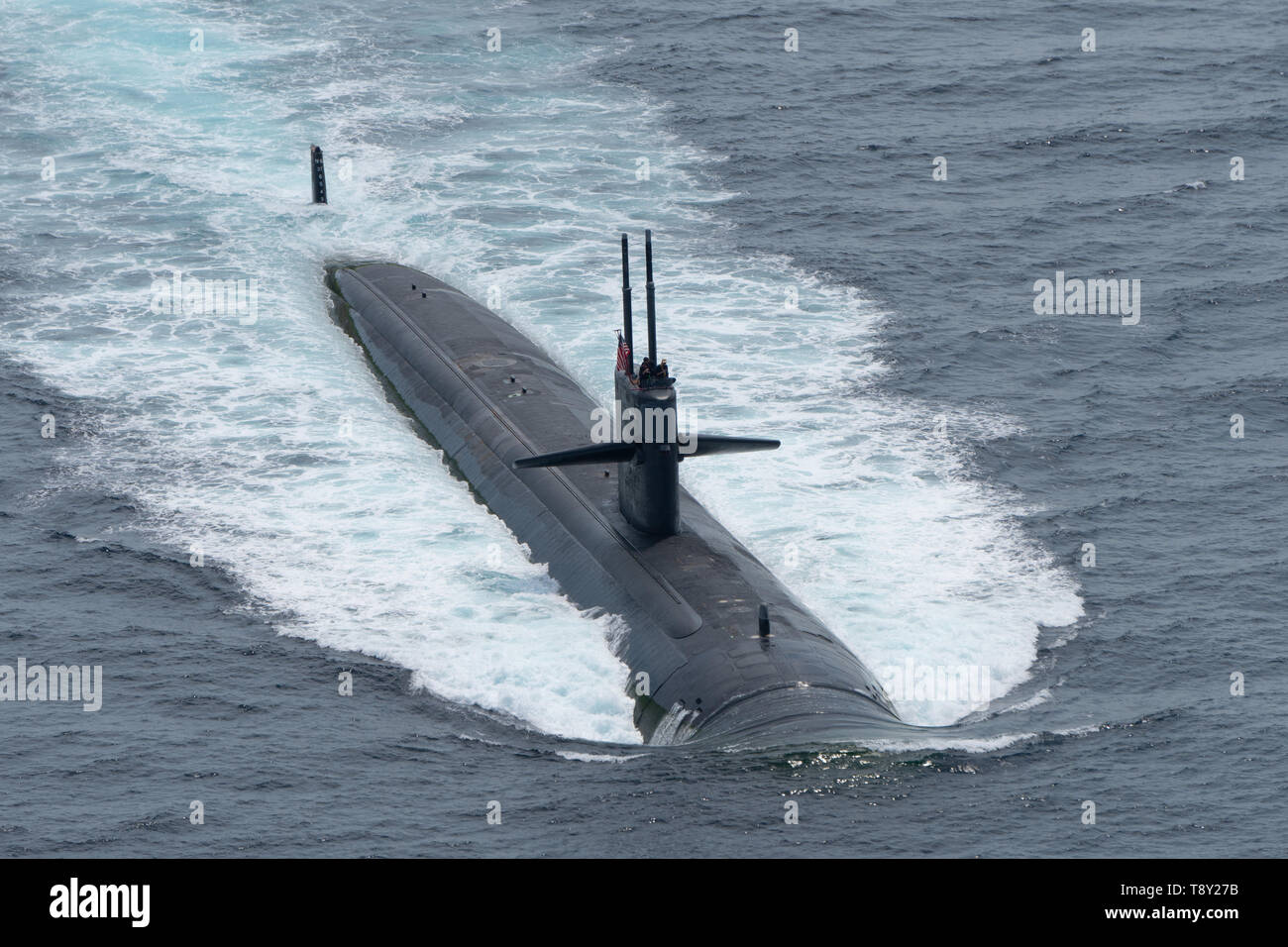 Gli Stati Uniti Navy Los Angeles-classe attacco rapido sommergibile USS Louisville durante l'esercizio congiunto del tutore Mare 2019 aprile 9, 2018 nel Mare delle Andamane. Foto Stock