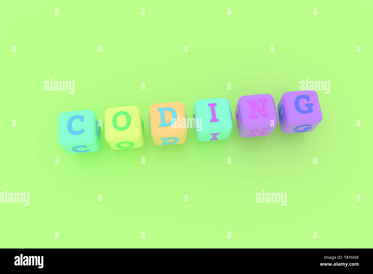 Computer di codifica le TIC la parola chiave. Risorsa di grafica, la consistenza o lo sfondo per la pagina web o il design. Foto Stock