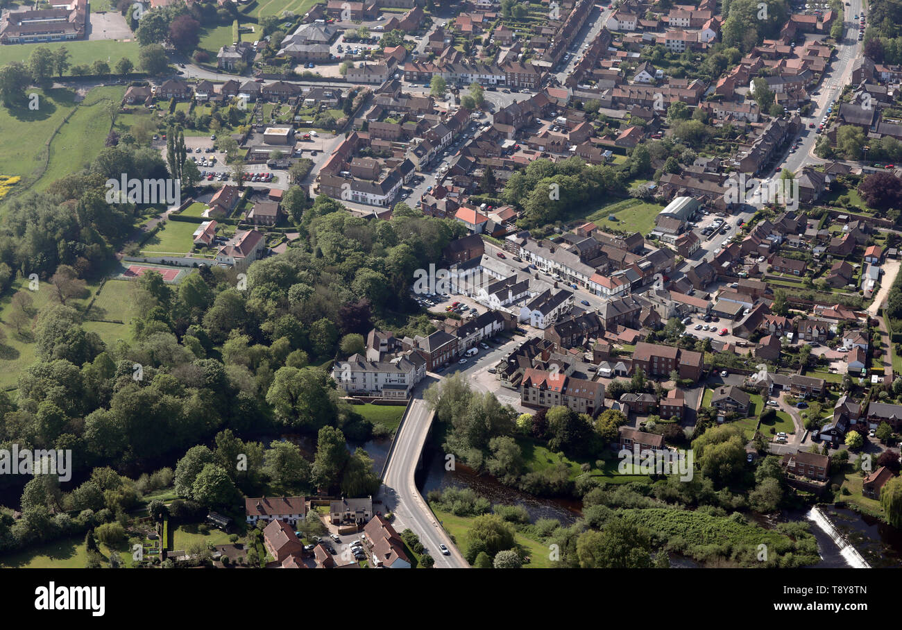 Vista aerea del Boroughbridge centro città Foto Stock