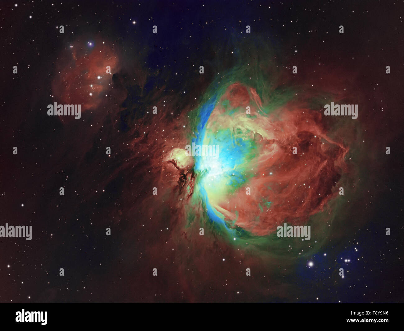 Spazio profondo oggetti Orion e uomo che corre nebulosa nella costellazione di Orione, foto del telescopio spaziale Hubble tavolozza dei colori. Questa immagine è stretta Foto Stock Spazio profondo oggetti Orion e uomo che corre nebulosa nella costellazione di Orione, foto del telescopio spaziale Hubble tavolozza dei colori. Questa immagine è stretta Foto Stock