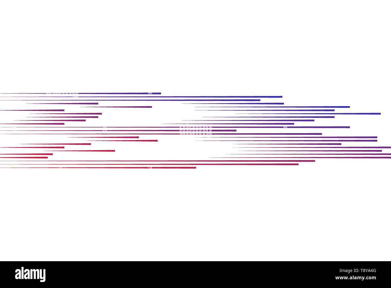 Le linee di velocità isolato. L'effetto di movimento per il tuo design. Linee di gradiente su sfondo bianco. Vettore Illustrazione Vettoriale