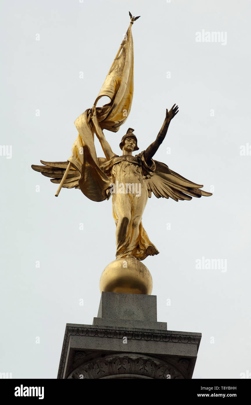 Vittoria statua in cima la I Guerra Mondiale memorial, Washington DC. Fotografia digitale Foto Stock