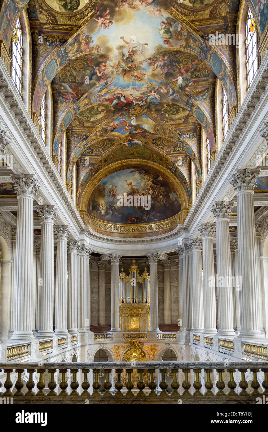La cappella reale nel palazzo di Versailles Foto Stock