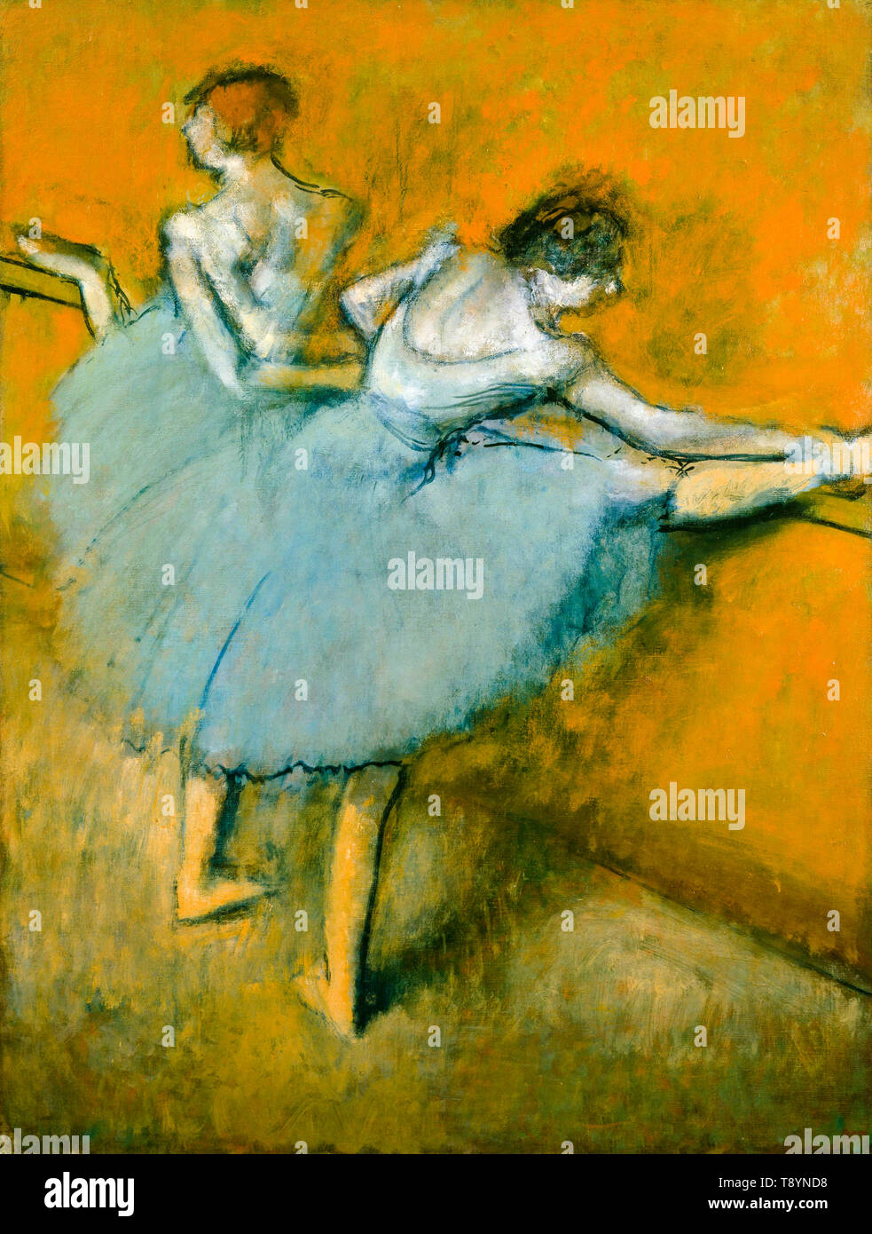 Balletto, Edgar Degas, ballerini al barre, pittura impressionista, circa 1900 Foto Stock