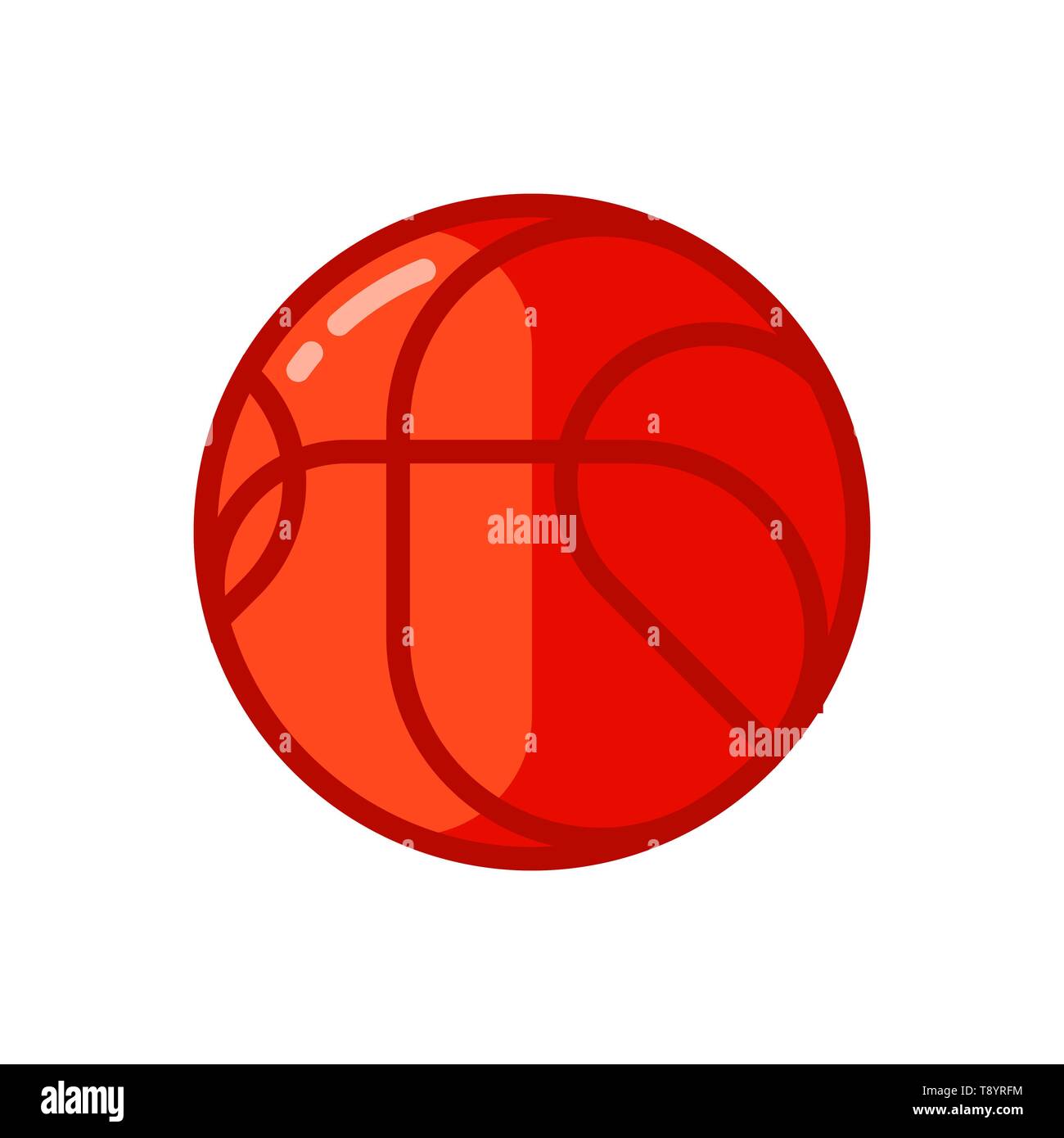 Icona del red basket ball in stile appartamento. Illustrazione Vettoriale