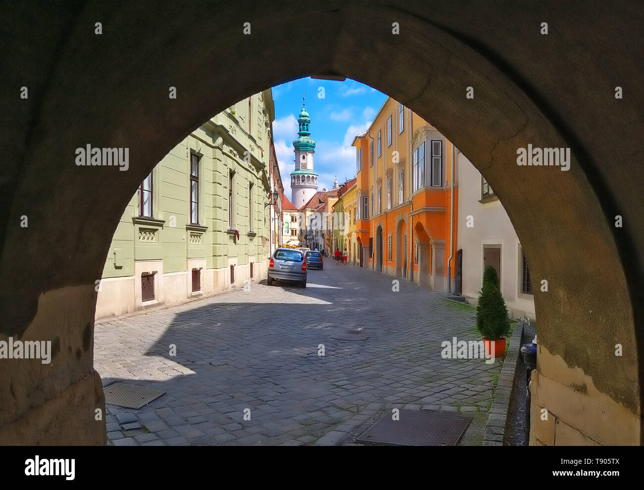 Strada di Sopron, Ungheria Foto Stock