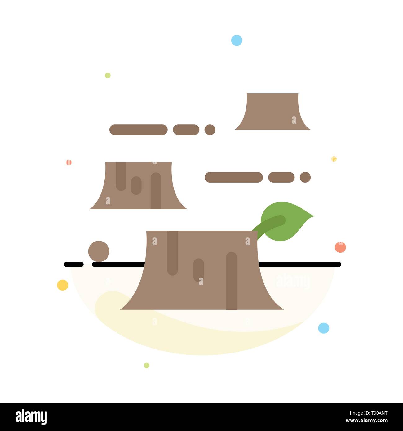 Danni, la deforestazione, distruzione, ambiente astratto colore piatto Modello icona Illustrazione Vettoriale