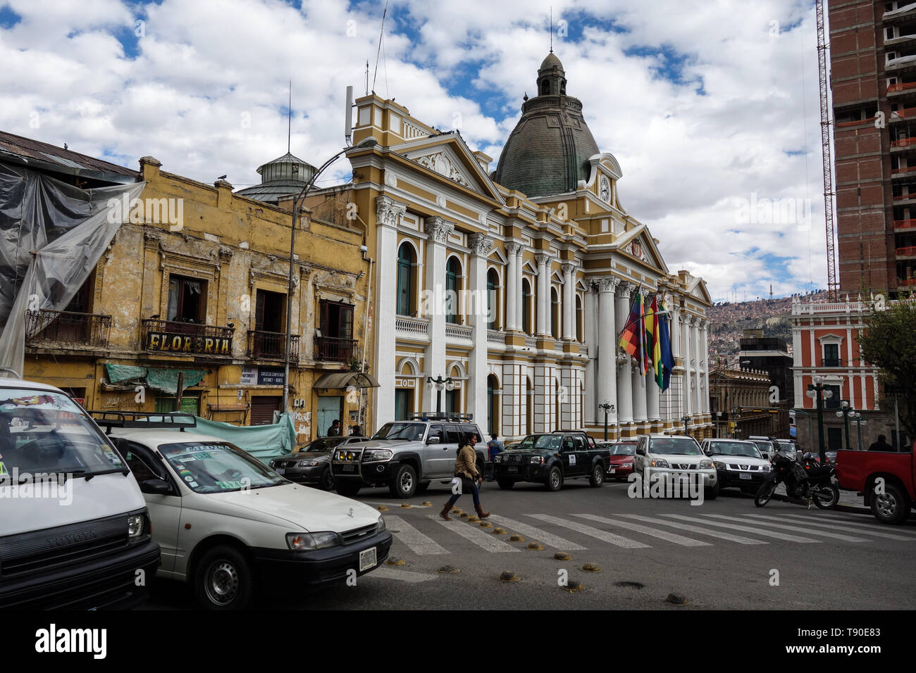 La Paz, Bolivia - Giugno 05th, 2017: Palazzo Boliviano di governo (palazzo Quemado), la residenza ufficiale del presidente della Bolivia Foto Stock