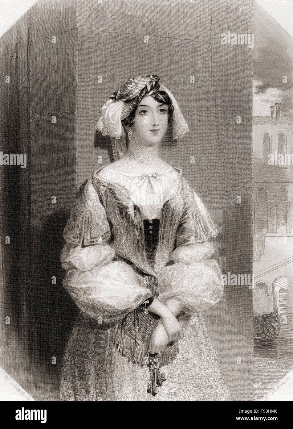 Jessica. Principal personaggio femminile di Shakespeare Mercante di Venezia. Dalla Galleria di Shakespeare, pubblicato c.1840. Foto Stock