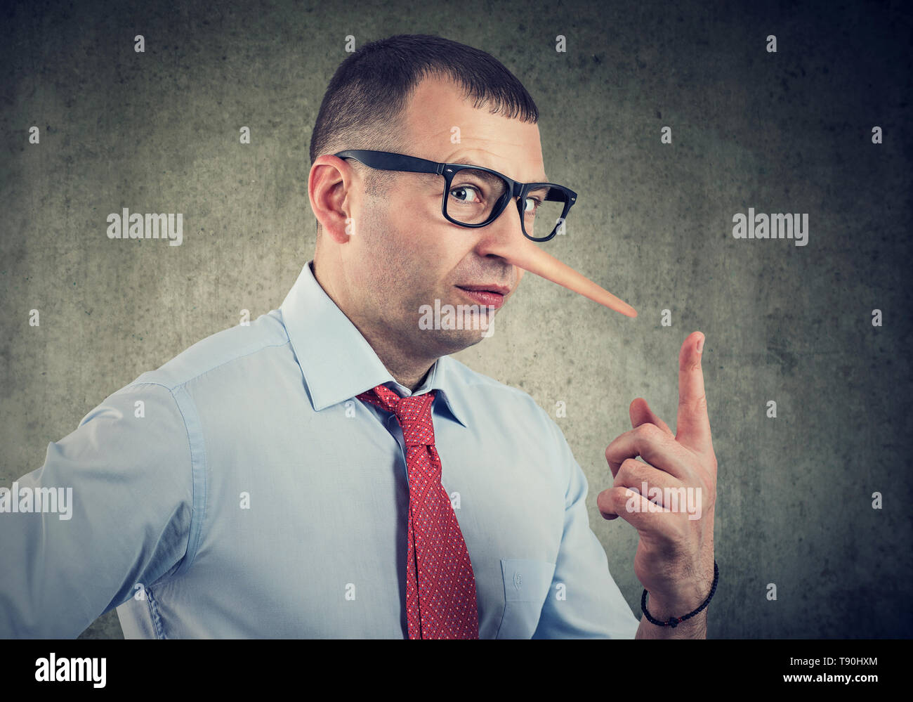 Un bugiardo uomo d affari e consulente finanziario Foto Stock