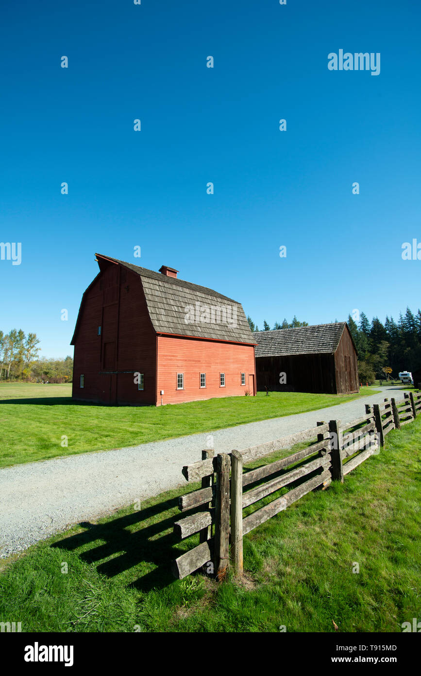 Annand storico/Rowlatt Cascina presso Campbell Valley Regional Park, Langley, BC, Canada Foto Stock