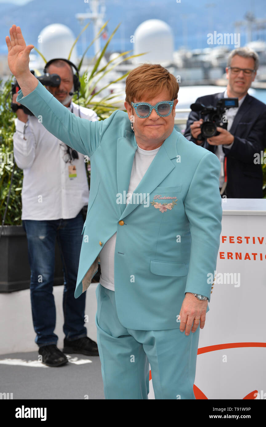 Cannes, Francia. 16 Maggio, 2019. CANNES, Francia. 16 maggio 2019: Elton John al photocall per il 'Rocketman' alla 72esima edizione del Festival de Cannes. Credito Foto: Paul Smith/Alamy Live News Foto Stock
