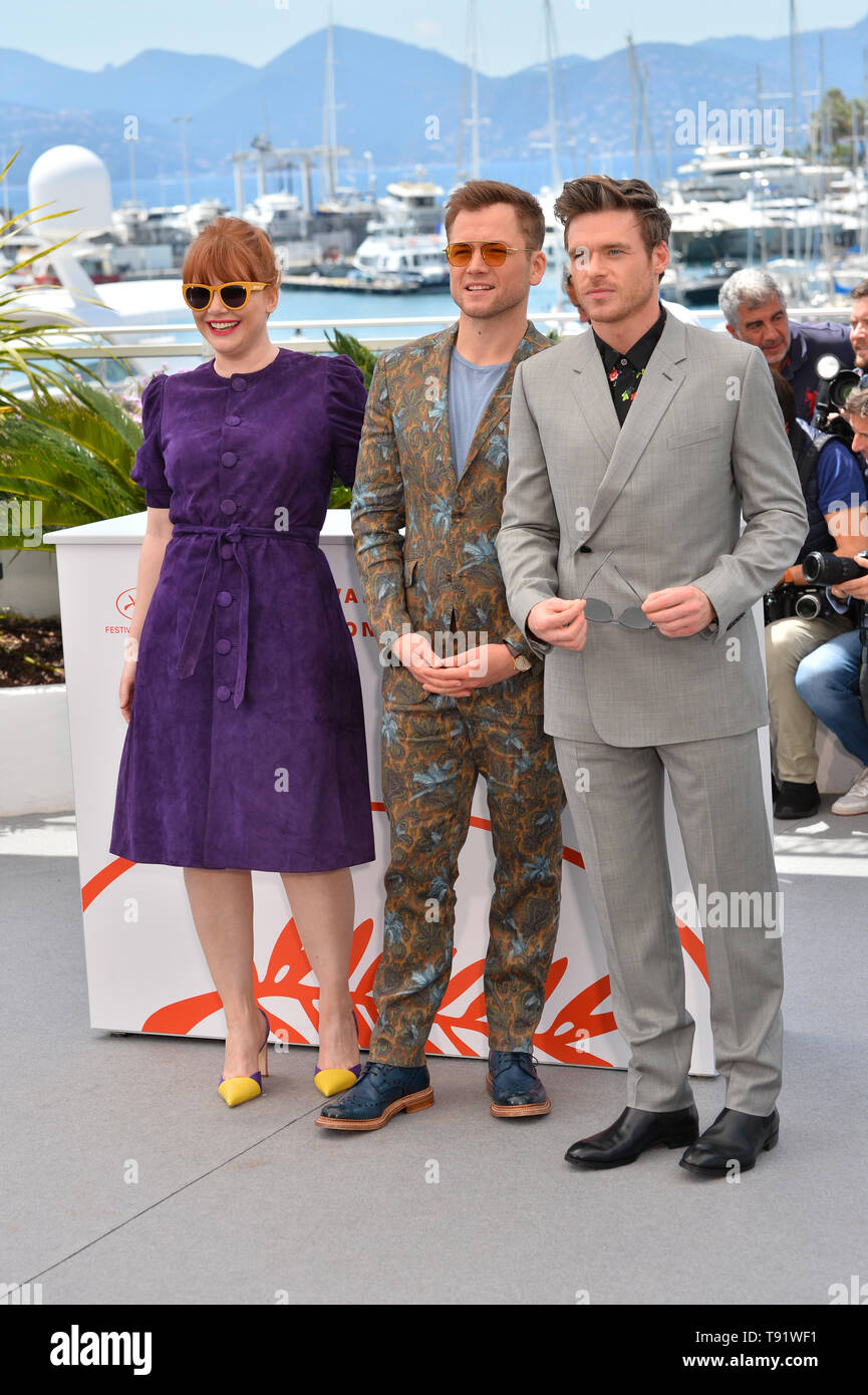 Cannes, Francia. 16 Maggio, 2019. CANNES, Francia. 16 maggio 2019: Bryce Dallas Howard, Taron Egerton & Richard Madden al photocall per il 'Rocketman' alla 72esima edizione del Festival de Cannes. Credito Foto: Paul Smith/Alamy Live News Foto Stock
