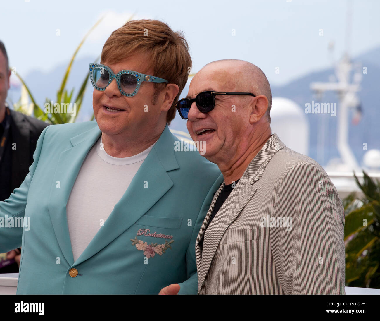Cannes, Francia. 16 maggio 2019. Sir Elton John e Bernie Taupin a Rocketman pellicola fotografica chiamata presso la 72a Cannes Film Festival, giovedì 16 maggio 2019, Cannes, Francia. Photo credit: Doreen Kennedy/Alamy Live News Foto Stock