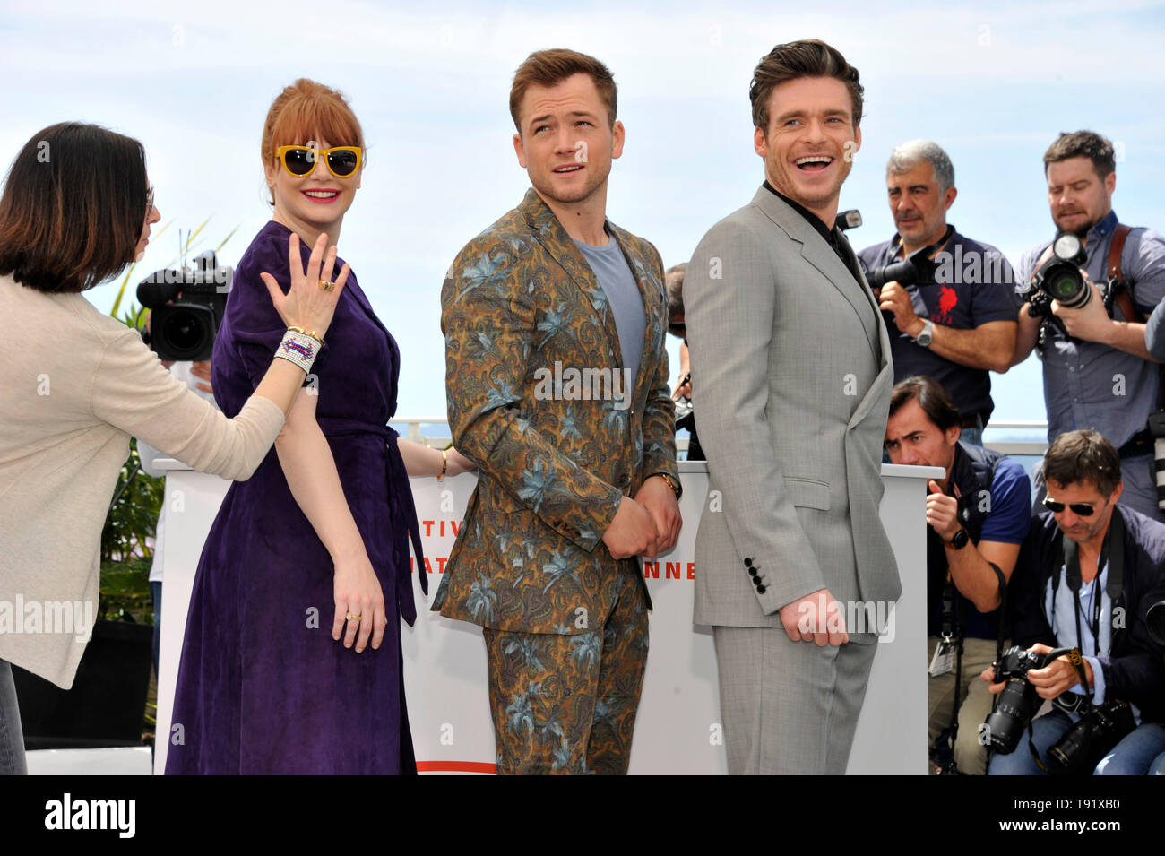 Cannes, Francia. 16 Maggio, 2019. 72a Cannes Film Festival 2019, film Photocall Rocketman nella foto: Bryce Dallas Howard, Taron Egerton, Richard Madden Credit: Indipendente Agenzia fotografica/Alamy Live News Foto Stock