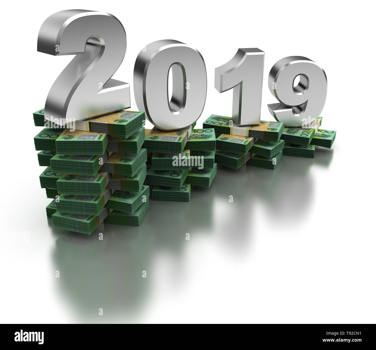 Bad Australia Economia 2019 (isolato su sfondo bianco) Foto Stock